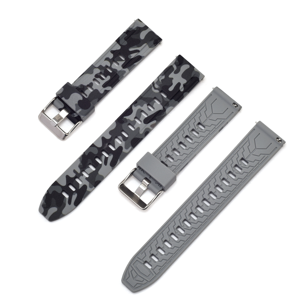 腕時計 ラバー ベルト バンド 迷彩柄 カモフラージュ柄 18mm 20mm 22mm