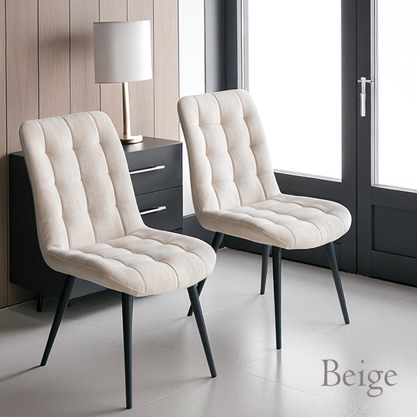 ダイニングチェア 2脚セット ファブリックレザー おしゃれ 北欧 高級感