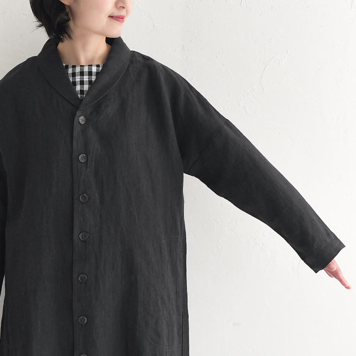 earth_eco_loco ライトアウター レディース ライトコート へちま衿