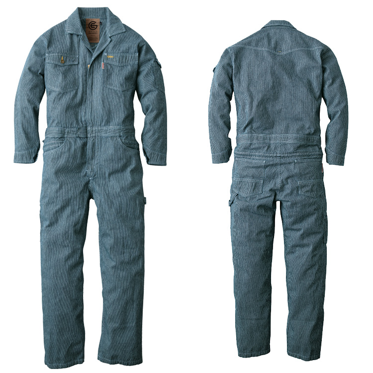 ヒッコリーツナギ 長袖 ヒップオープン 105H GRACE ENGINEER'S