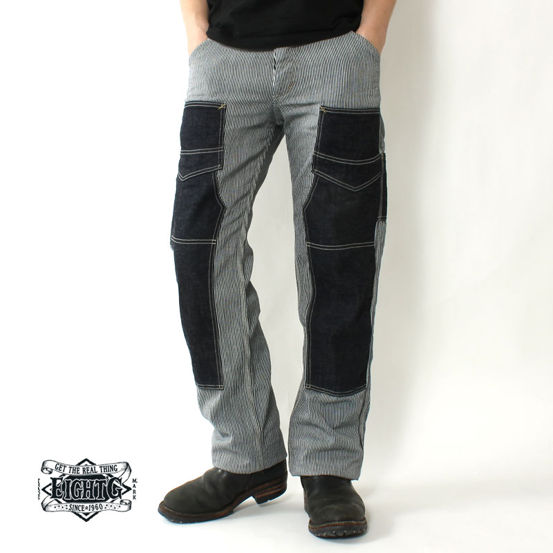 EIGHT-G（エイトジー） ワークパンツ 2023春夏 新作 ヒッコリー