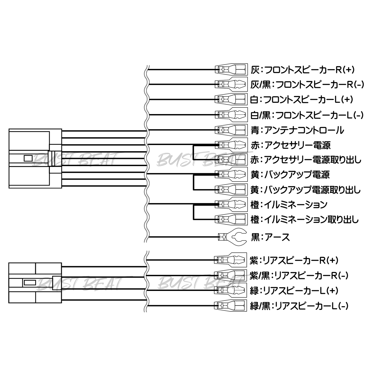 BUST BEAT ダイハツ 純正 86180-B2B10 AVH-1229zy 対応 10P 6P ギボシ