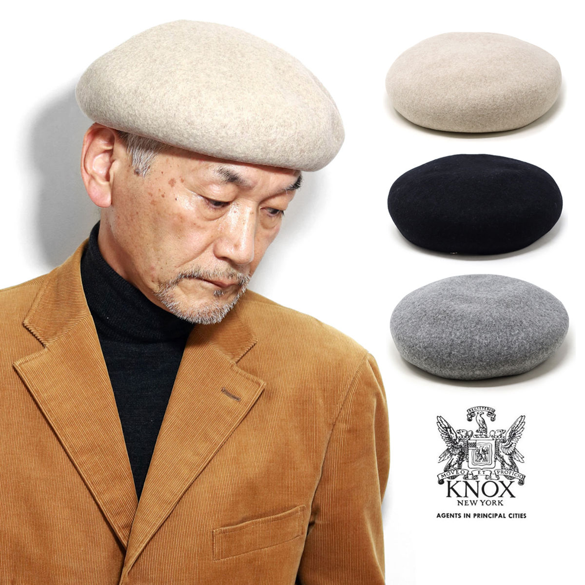 KNOX（ノックス） ベレー帽 メンズ 秋冬 送料無料 バスクベレー