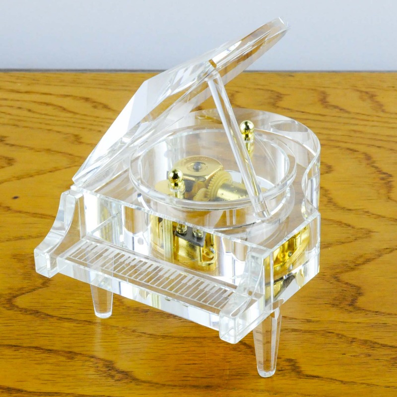 18弁オルゴール用 クリスタルガラス グランドピアノケース : 榎屋