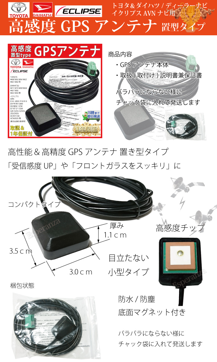 トヨタ（TOYOTA） 【W59 トヨタ 用 GPSアンテナ 置き型タイプ】 NHZA