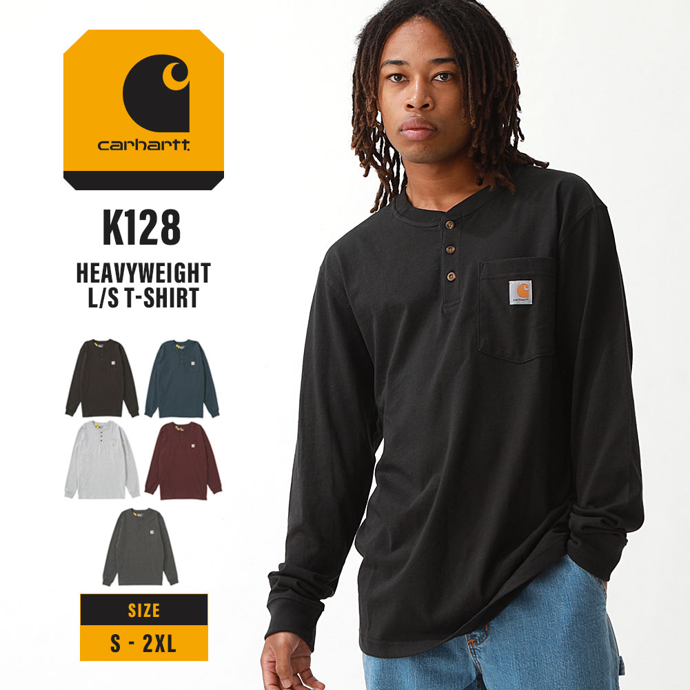 Carhartt（カーハート） Tシャツ メンズ 長袖 ヘビーウェイト ヘンリー