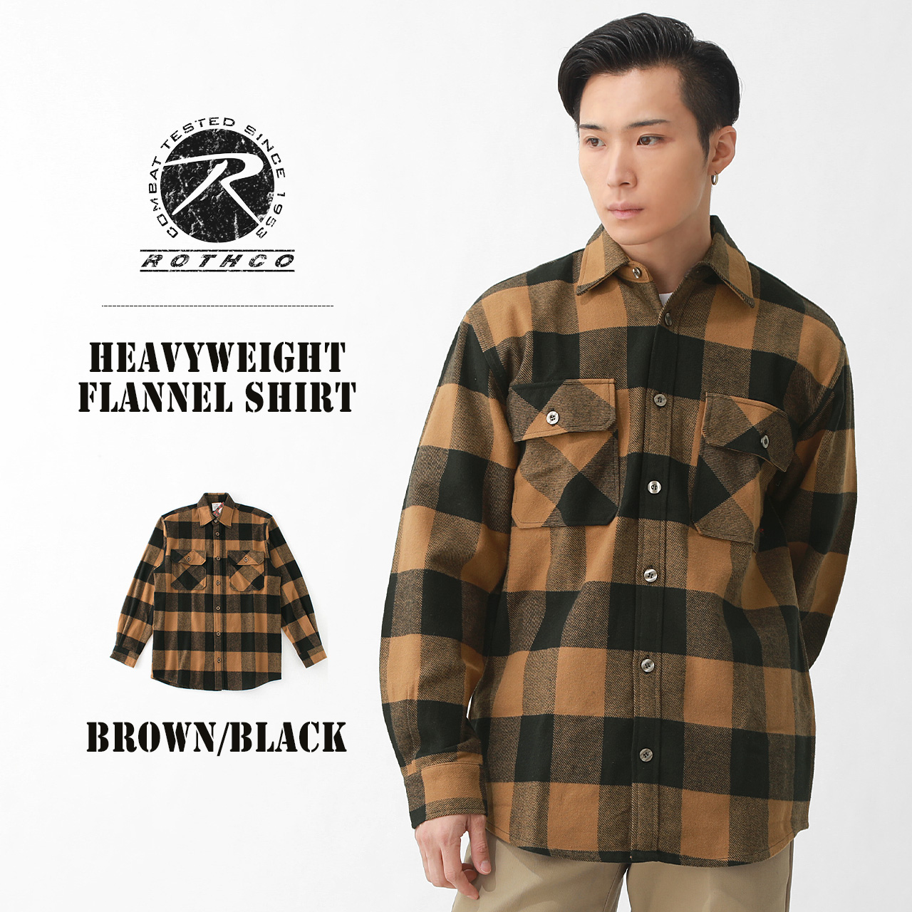 ROTHCO（ロスコ） シャツ 長袖 ブロック チェック柄 メンズ USAモデル
