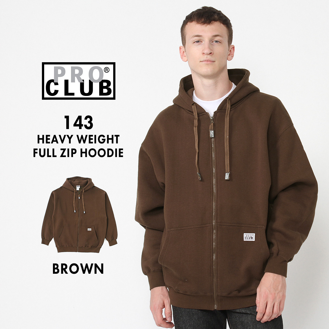 PRO CLUB（プロクラブ） ヘビーウェイト 13oz 無地 パーカー メンズ 裏