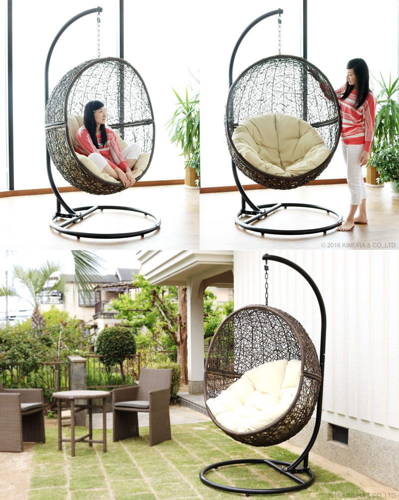 C500P 大型 ハンギングチェア ハンモックチェア ブラウン グレー