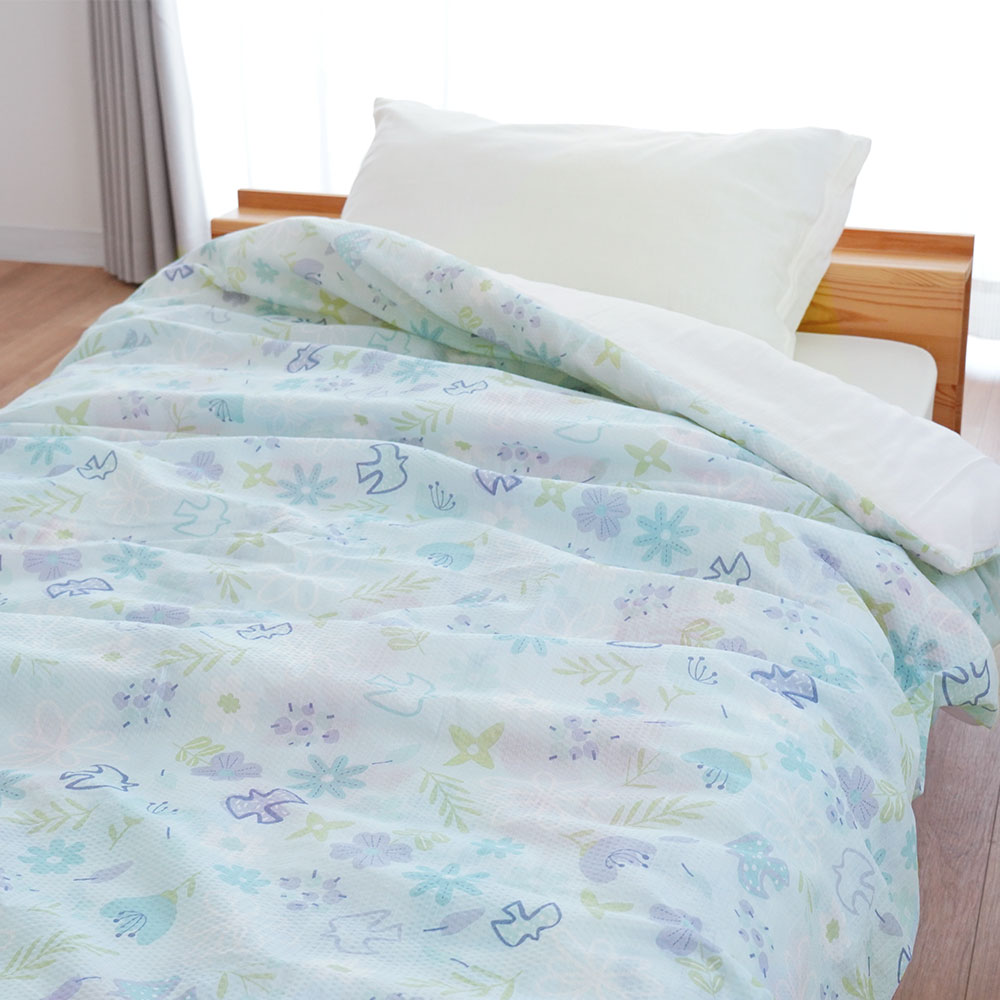 肌掛け布団カバー シングル 140×190cm 凹凸エンボス生地 花柄 幾何学柄