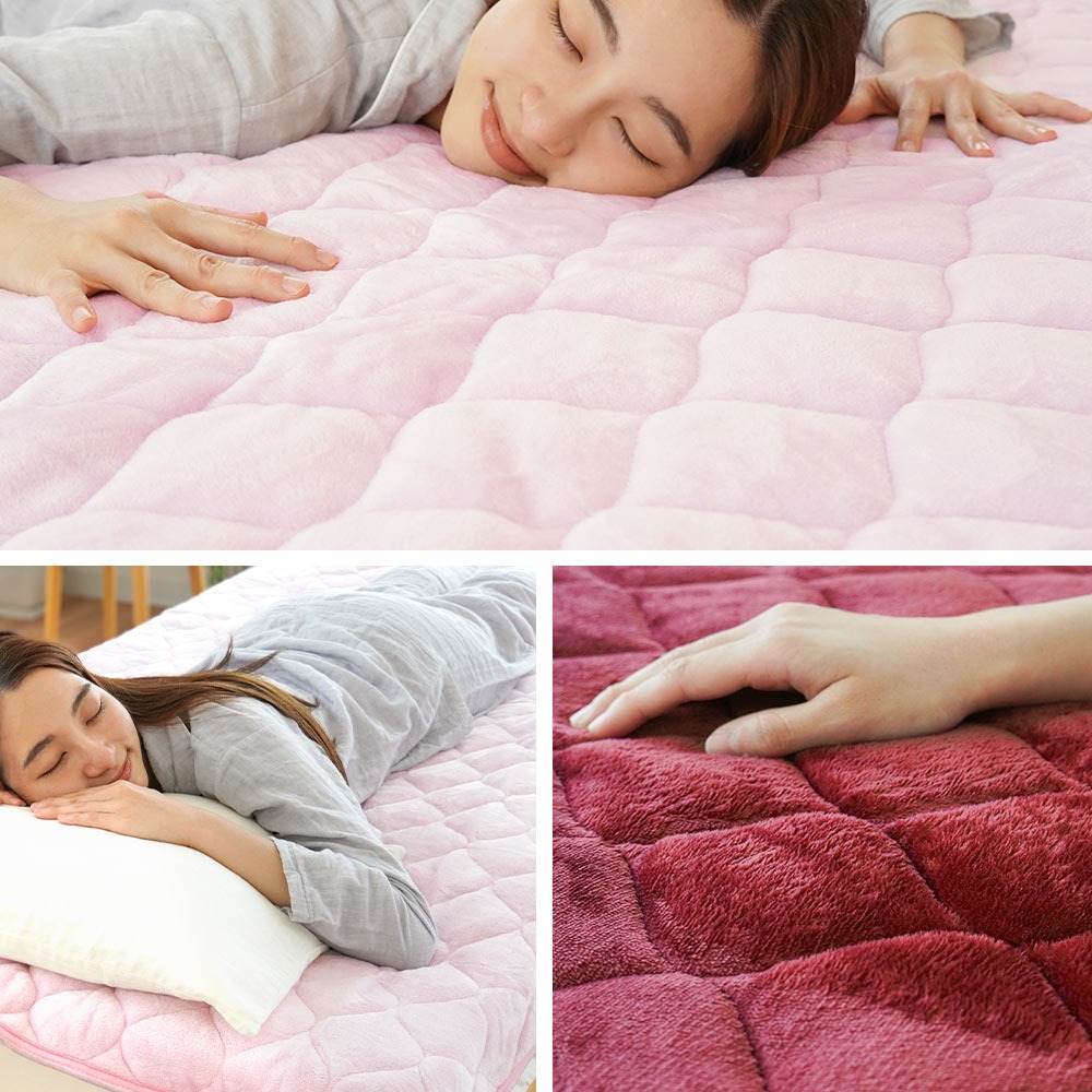 暖かい敷きパッド 冬 セミダブル 吸湿 発熱 フランネル 蓄熱わた入り