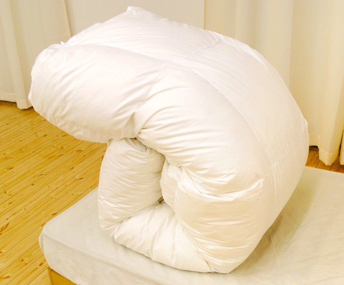 羽毛布団 ダブル 暖かい布団 グース93% オールシーズン2枚合わせ羽毛