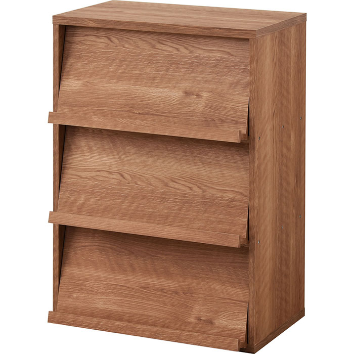 ワイエムワールド フラップ扉 キャビネット 3枚 幅59cm 見せない収納