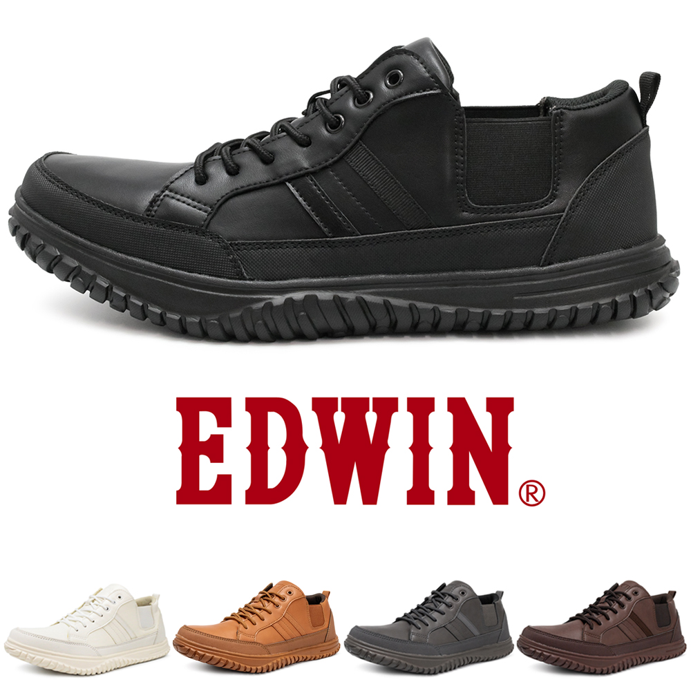 EDWIN（エドウィン） スニーカー 幅広 4E 軽量 カジュアルシューズ