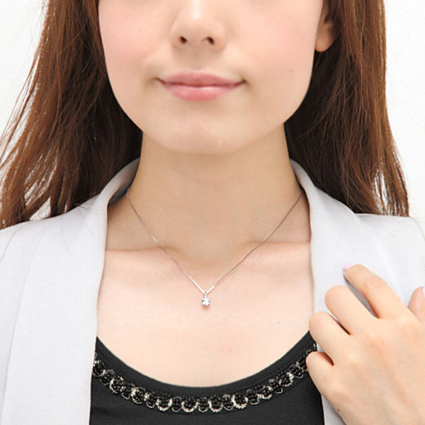 スーパー キュービックジルコニア 5mm ネックレス ジルコニア cz K10WG