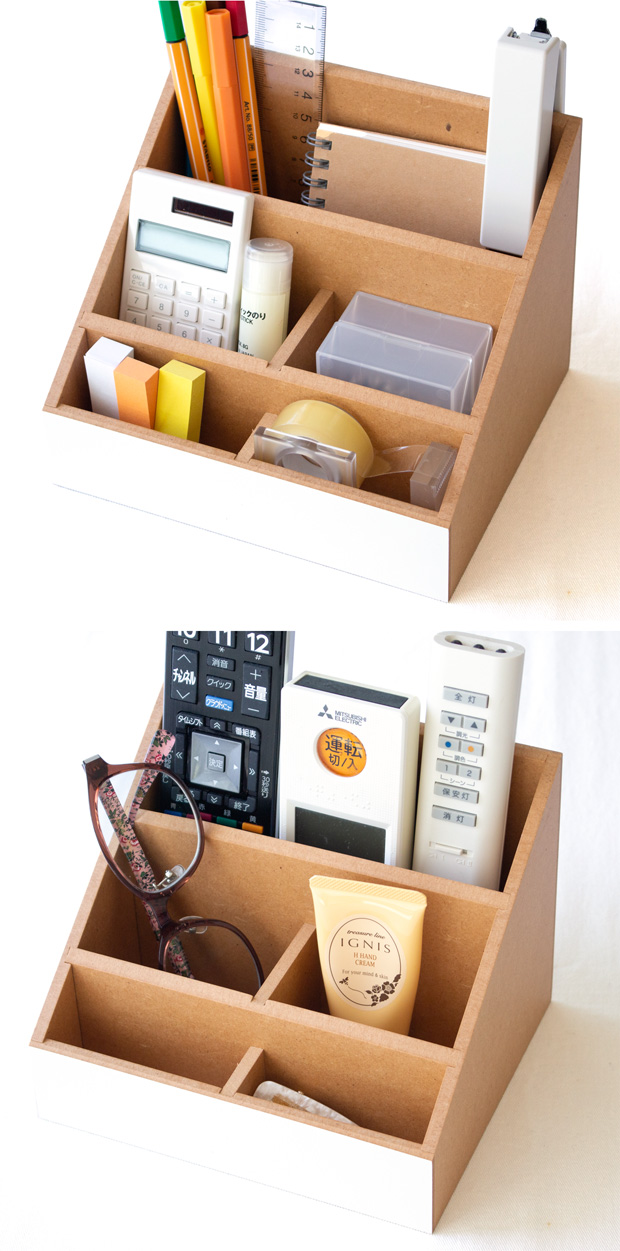 卓上 収納 小物入れ 多機能 ラック 収納ボックス 木製 幅17.2×奥行14.5