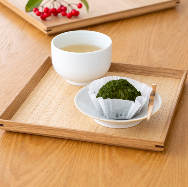 3/8はポイント10倍／ 松屋漆器店 白木塗タモ 6.5角盆 正角 約19.7×19.7