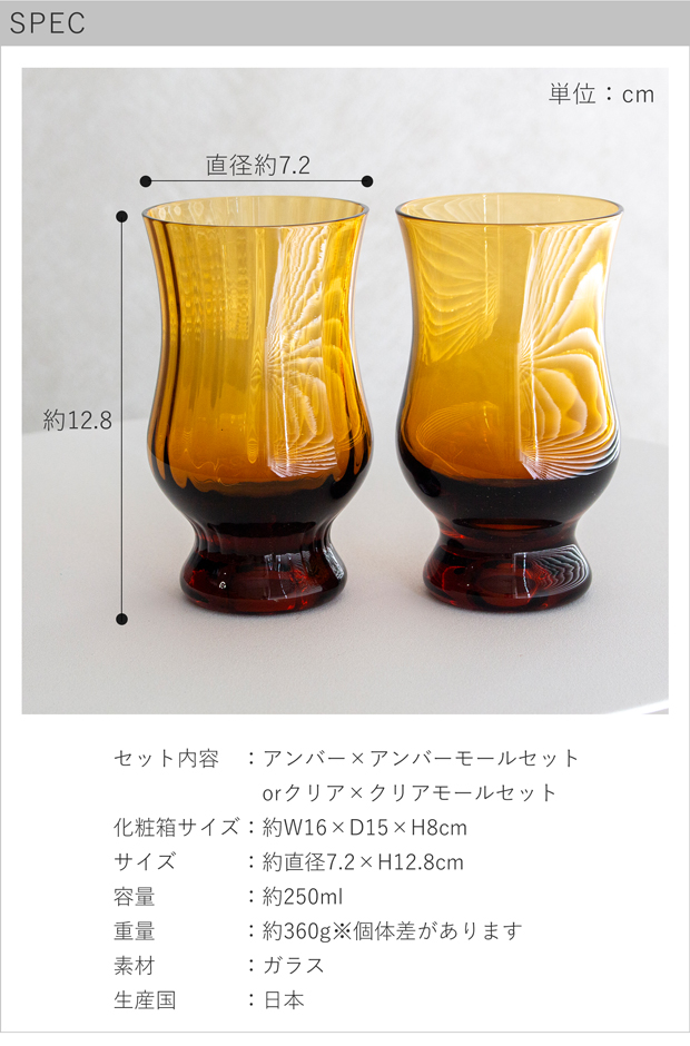 廣田硝子 BYRON コーヒーグラス ギフトセット 250ml 2個セット 昭和