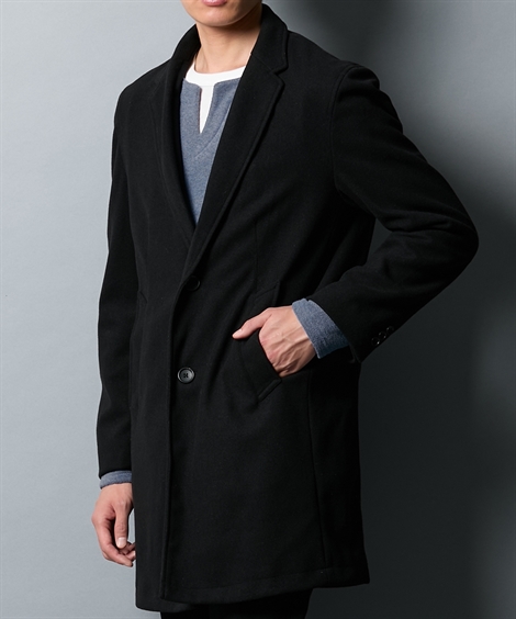 ニッセン（nissen） アウター チェスターコート メルトン シングル M