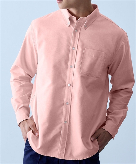 ニッセン（nissen） カジュアルシャツ 長袖 形態安定 オックスフォード