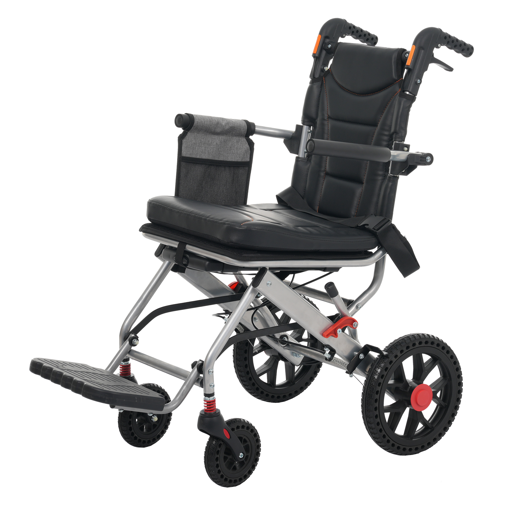 車椅子 アルミ製 軽量 機内持ち込み 折りたたみ キャリーハンドル 自立