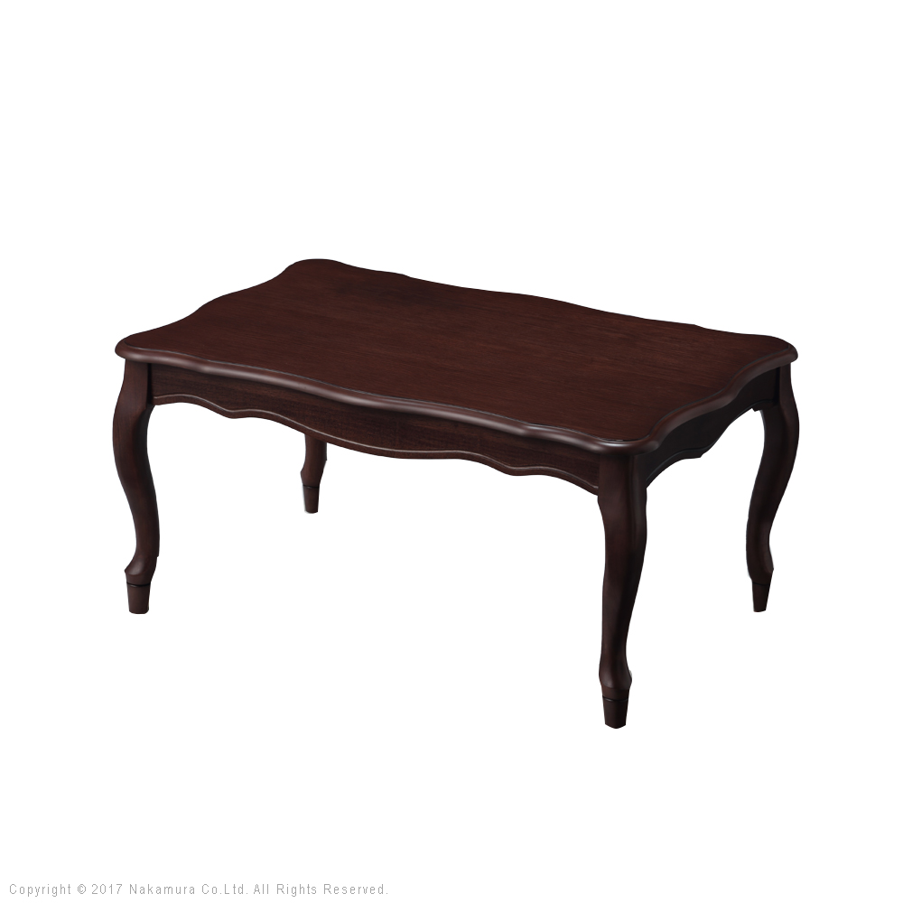 こたつ ローテーブル 長方形 ねこ脚こたつテーブル フローラ90x60cm 猫