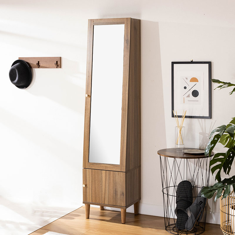 MINT ドレッサー 姿見 収納 ミラー 全身 鏡台 ラック 北欧風 収納棚 扉