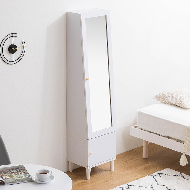 新品 ドレッサー ラック 棚 スリム スタンドミラー 全身鏡 姿見収納