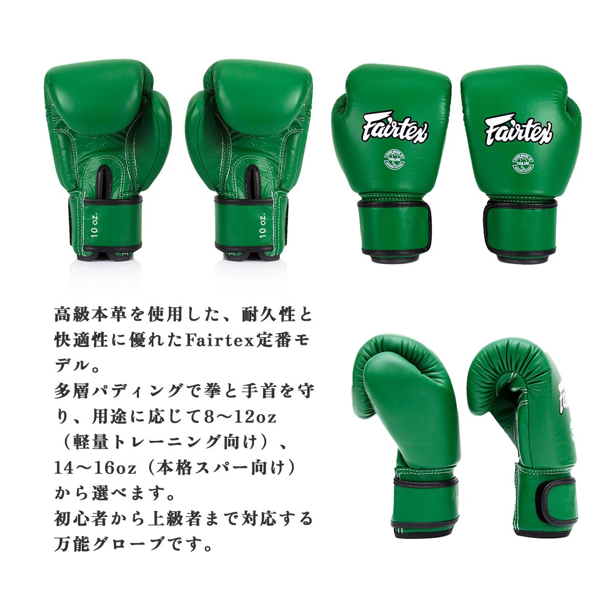 フェアテックス Fairtex 本革 ボクシンググローブ BGV16 8オンス 10