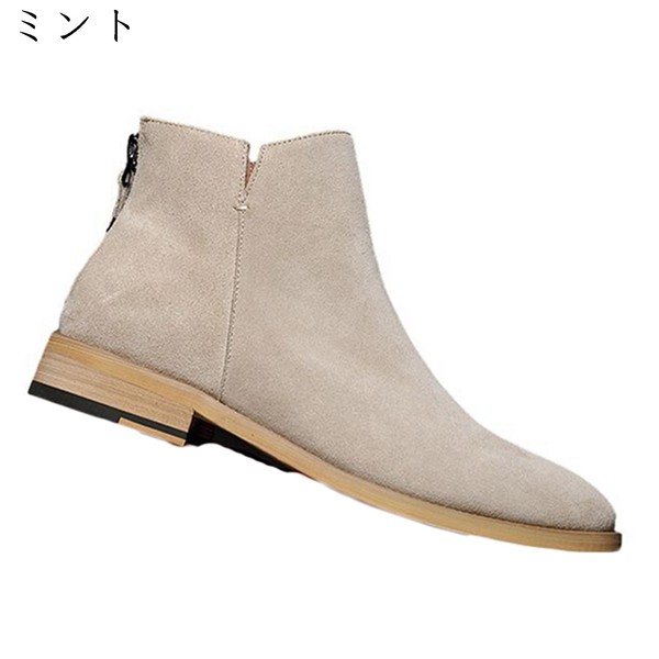 ブーツ メンズ チェルシーブーツ ショートブーツ ジッパー スエード