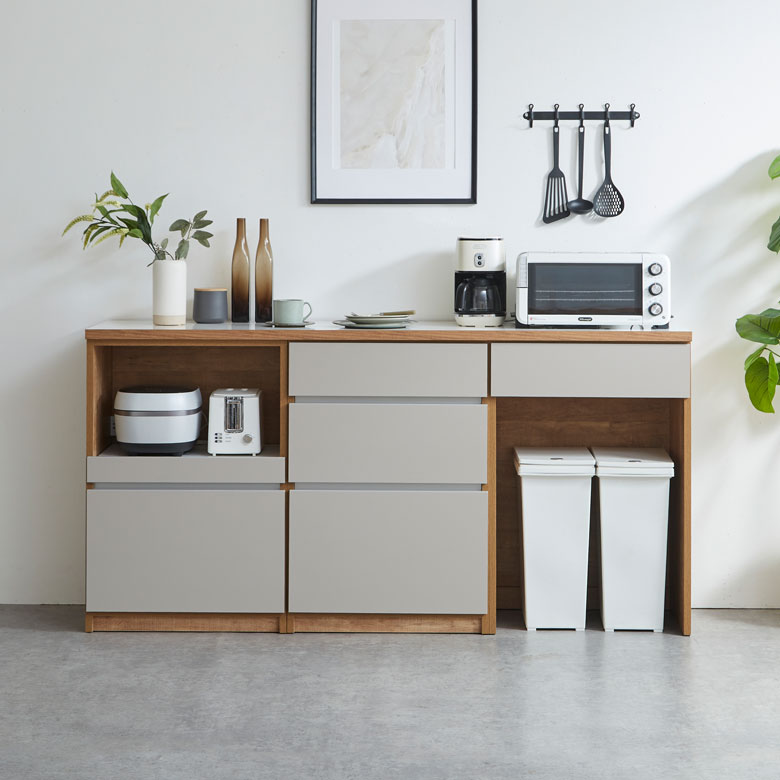 未来商会 キッチンカウンター 食器棚 キッチン収納 幅180cm 組み替え