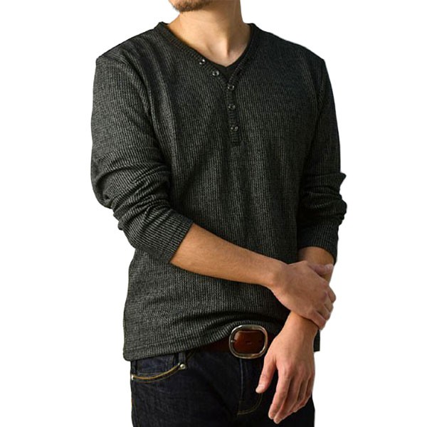 FLAG ON CREW 送料無料 Tシャツ 長袖 メンズ Yヘンリーネック