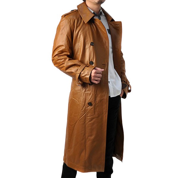 FLAG ON CREW コート 本革 レザーコート 羊本革 ラムレザー メンズ