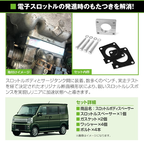 スロットル スペーサー セット ボルト付き スズキ エブリイ ワゴン