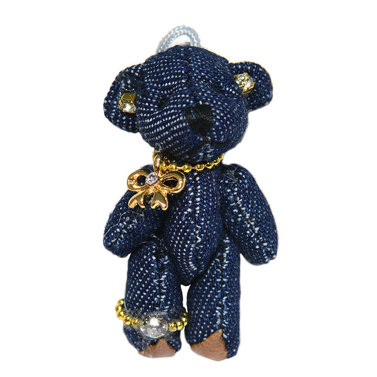 ベアチャーム レザー デニム調 テディベア チャーム モチーフ