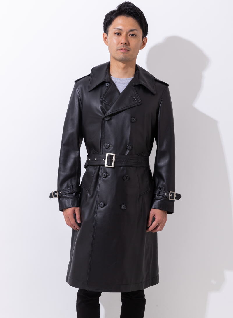 フリーダムレザー トレンチコート ラムレザー 革ジャン 本革 レザー