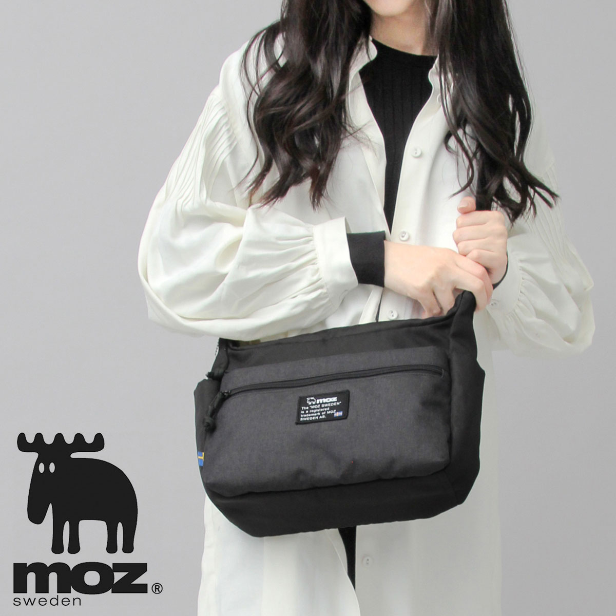 moz（モズ） ショルダーバッグ レディース ポケット 多い 黒 シンプル