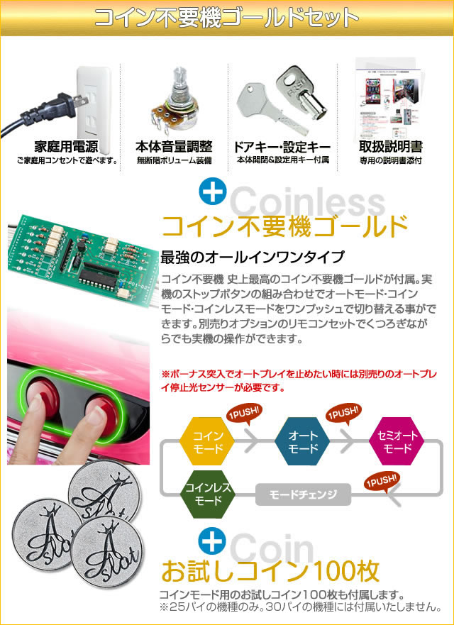 大都技研 吉宗 中古パチスロ実機 『コイン不要機ゴールドセット』 : A