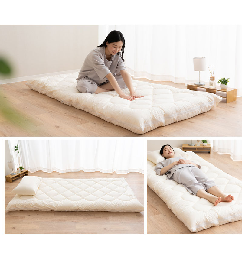 EMOOR（エムール） 日本製 ぜんぶ洗える 敷き布団 ダブル 洗える