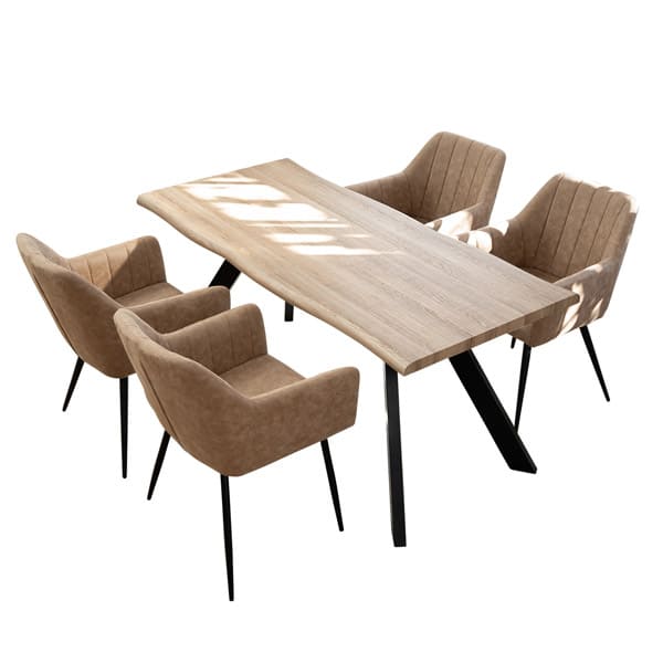 EMOOR（エムール） ダイニング 5点セット 幅160 長方形 4人掛け