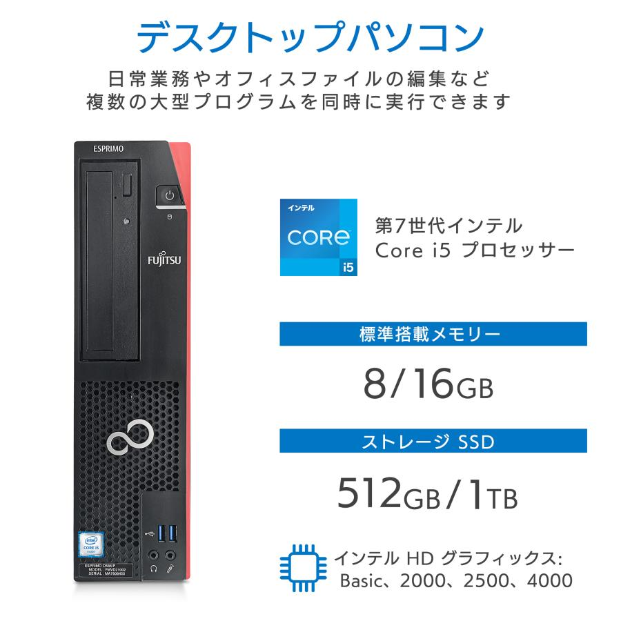富士通（FUJITSU） デスクトップ パソコン FUJISTU office Win11搭載