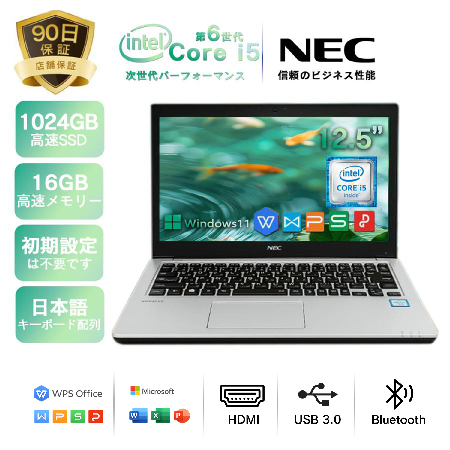NEC ノートパソコン 中古PC NEC 12SFシリーズ Win11 Office搭載 12.5