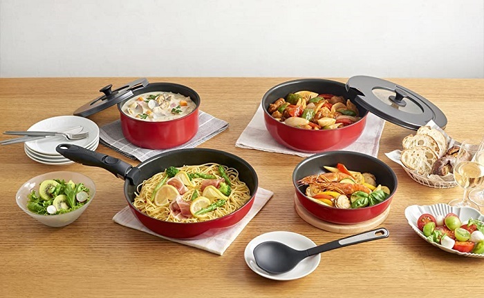THERMOS（サーモス） フライパンセット IH対応 9点 THERMOS KSB9A-R
