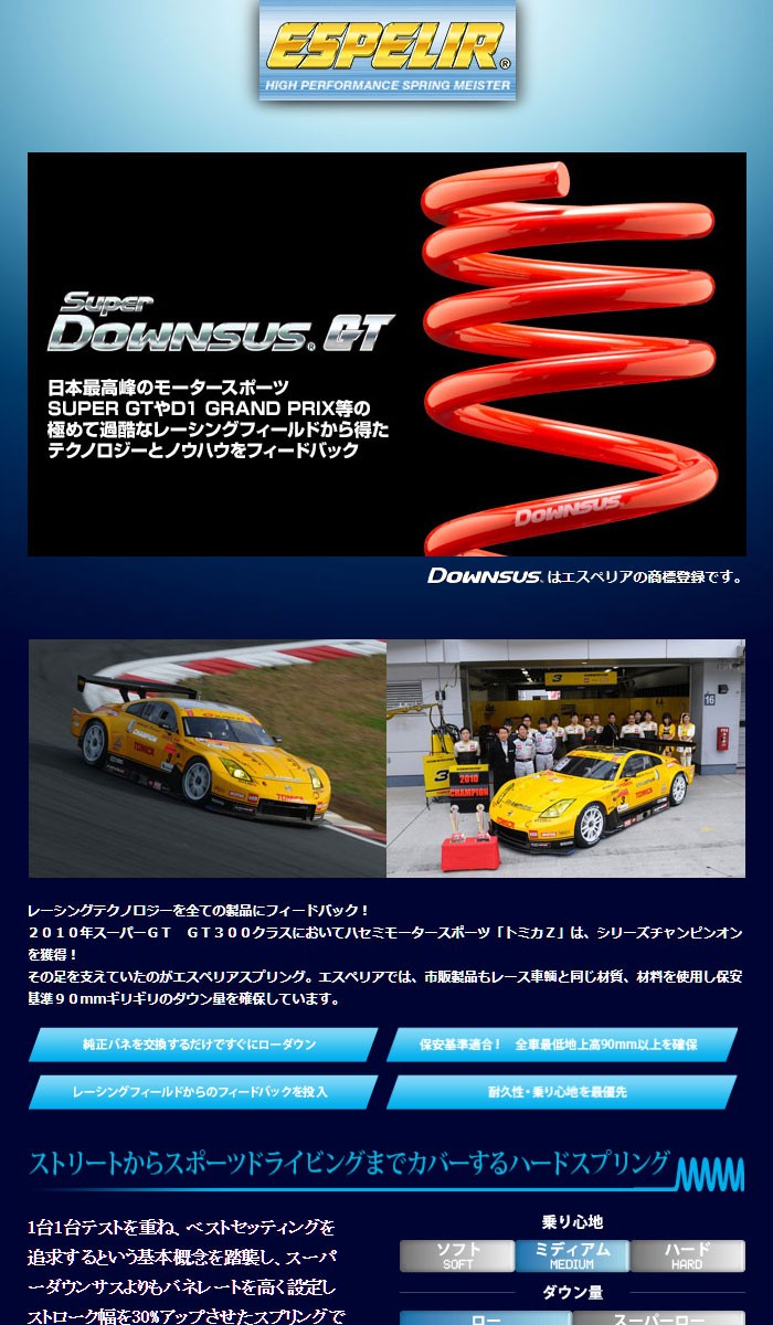 ESPELIR（エスペリア） スーパーダウンサスGT 1台分セット コペン