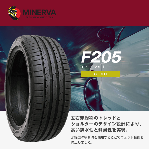 MINERVA（ミネルバ） 4本セット 225/45R17 タイヤ サマータイヤ F205