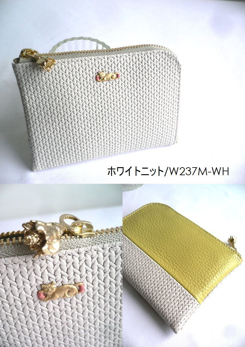 SAKURAYAMA サクラヤマ レザー 折り財布 L字ファスナー ちびねこ LF