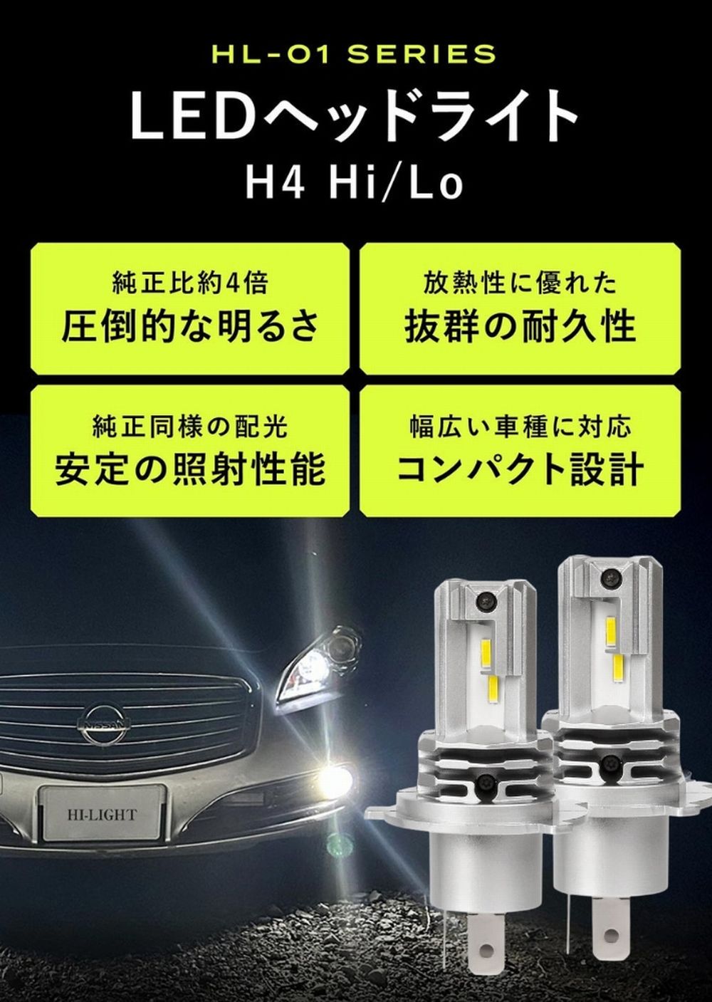 エブリイ DA17V H27.2~ LED ヘッドライト LED化 H4 車検対応 バルブ