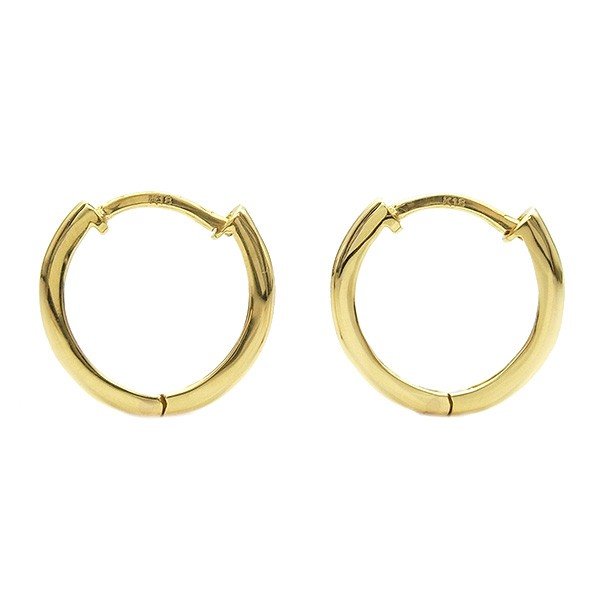 フープピアス 両耳用 ペア 中折れ式 直径12mm 18金 K18 イエロー