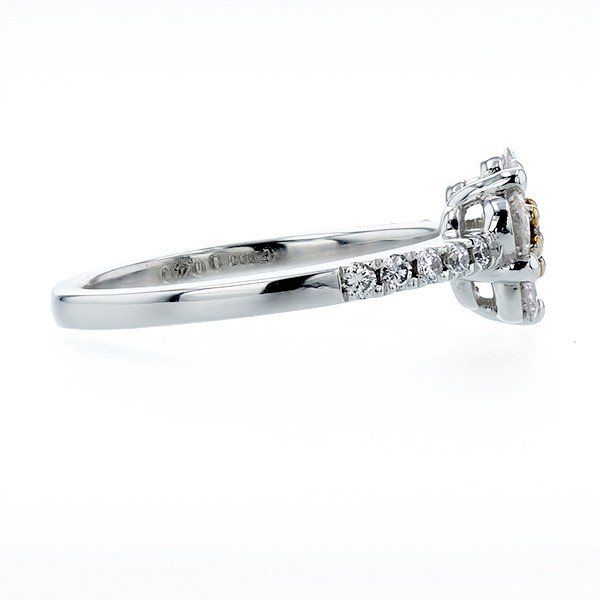 ピンクダイヤモンド リング 0.04ct I1 FANCY PINK 脇石0.60ct プラチナ