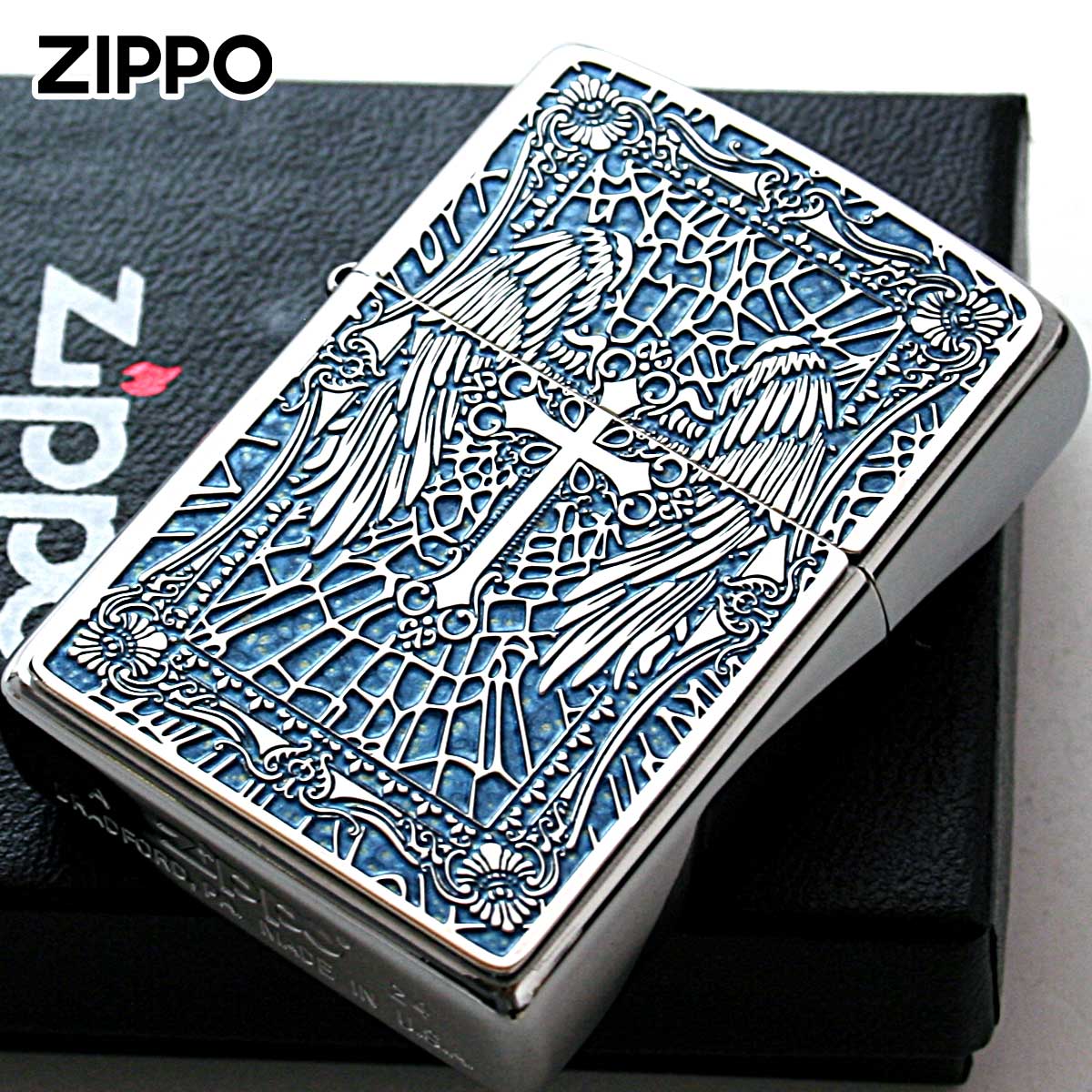 ZIPPO（ジッポー） ジッポライター クロス Cross 十字架 ブルー ＃200